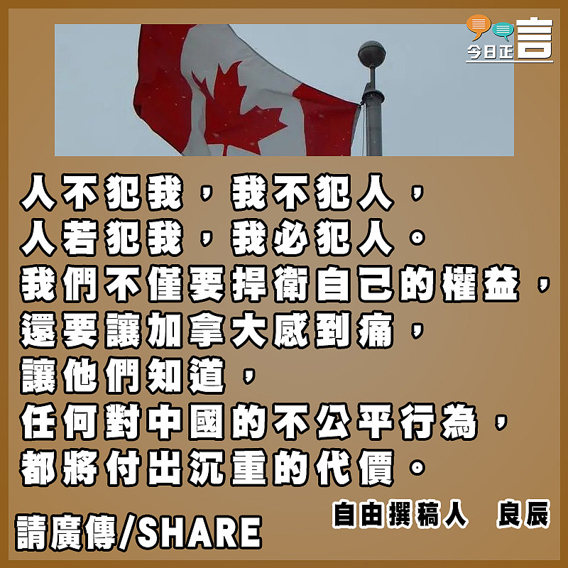 中國對加拿大發起全球首例「反歧視調查」是正當正義之舉