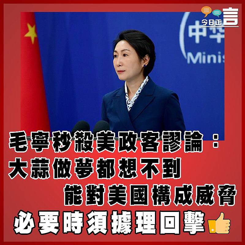 毛寧秒殺美政客謬論：大蒜做夢都想不到能對美國構成威脅