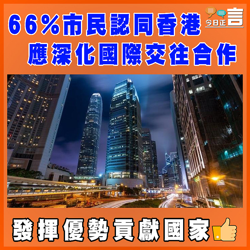 66%市民認同香港應深化國際交往合作