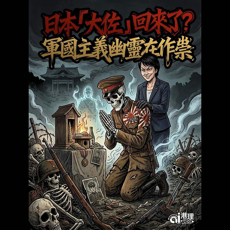 【AI漫畫】日本「大佐」回來了？軍國主義幽靈在作祟