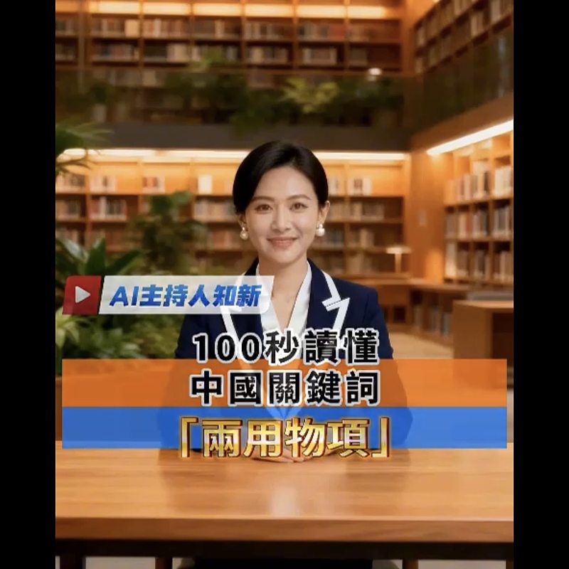 【正言專題】AI主持人知新帶你100秒讀懂中國關鍵詞：兩用物項