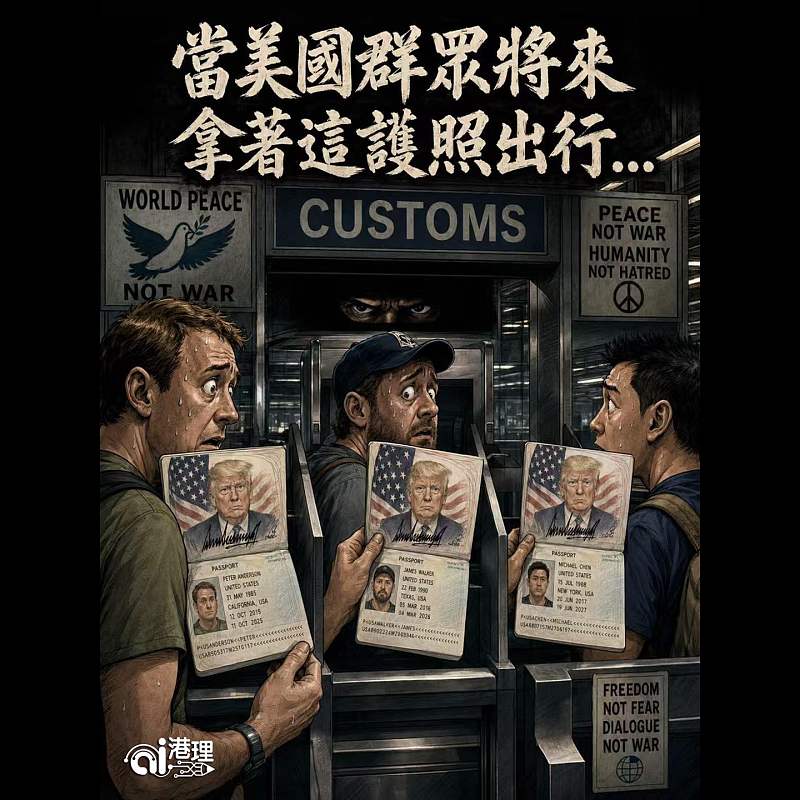 【AI漫畫】當美國群眾將來拿著這護照出行...