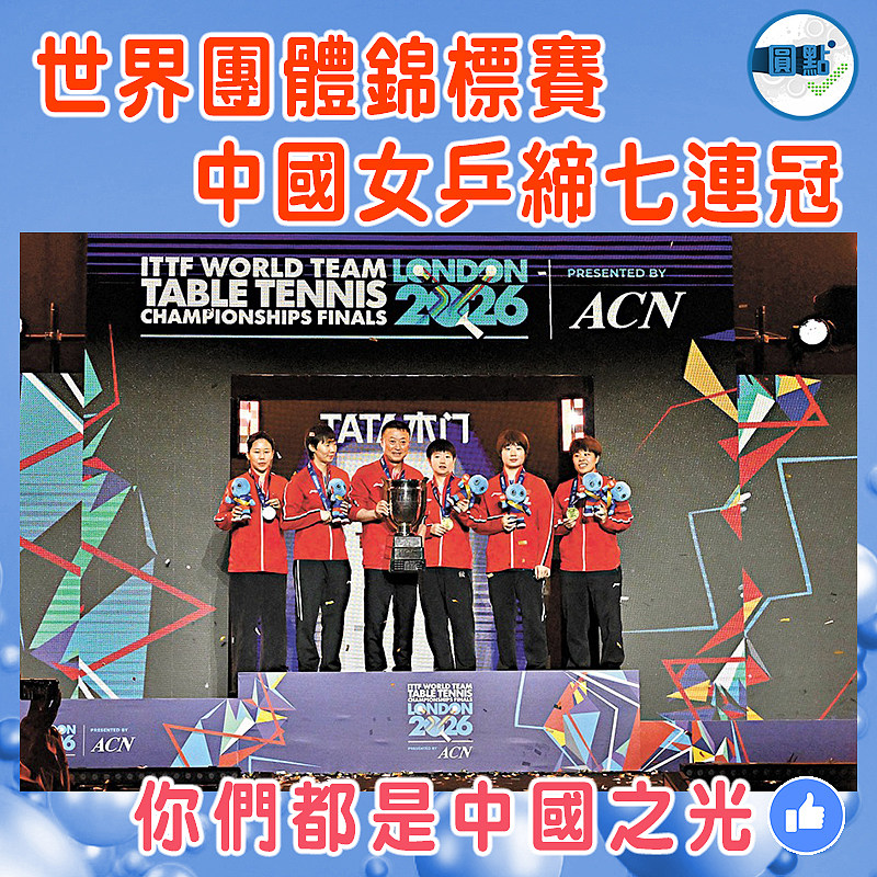 世界團體錦標賽 中國女乒締七連冠