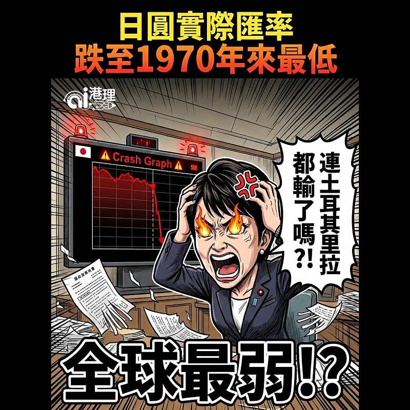 【#AI漫畫】日圓實際匯率跌至1970年來最低