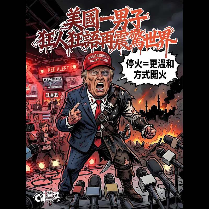 【AI漫畫】美國一男子狂人狂語再震驚世界