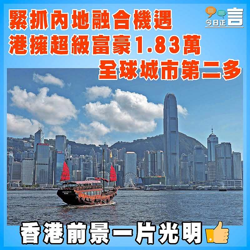 港擁超級富豪1.83萬 全球城市第二多