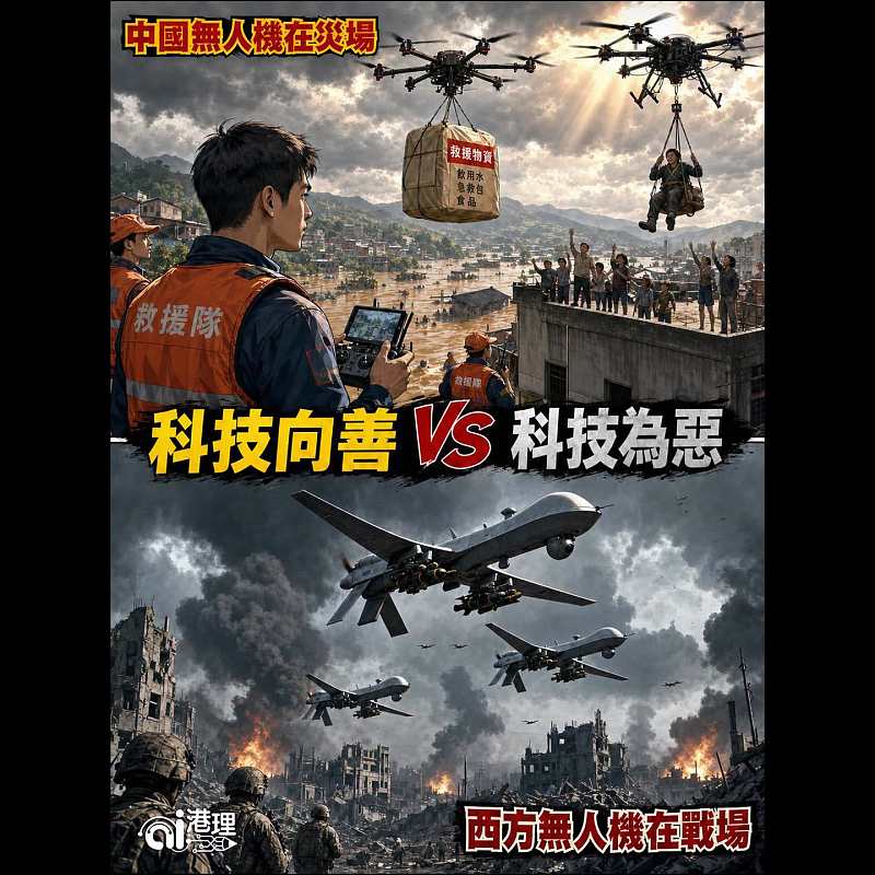 【AI漫畫】中西之別：科技向善 VS 科技為惡