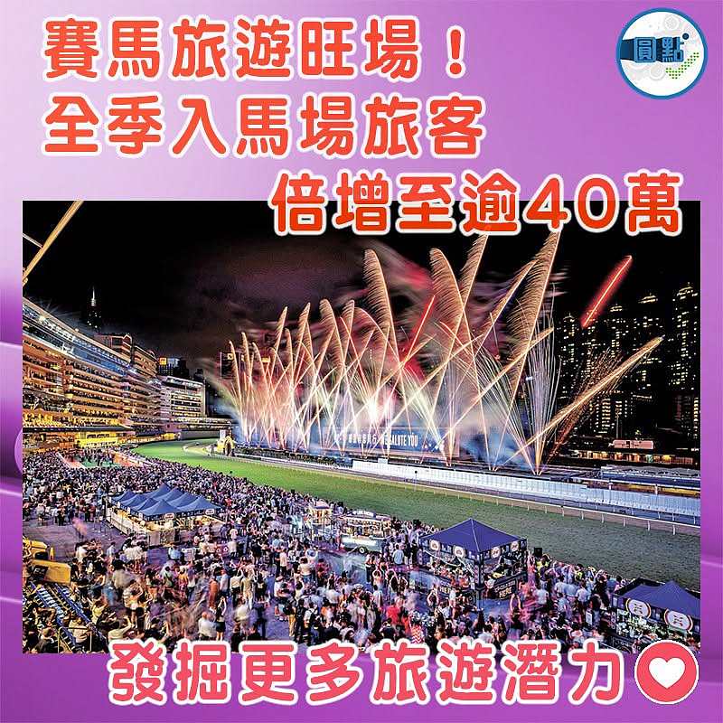 賽馬旅遊旺場！全季入馬場旅客倍增至逾40萬