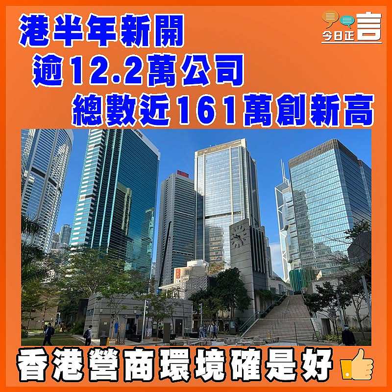港半年新開逾12.2萬公司  總數近161萬創新高