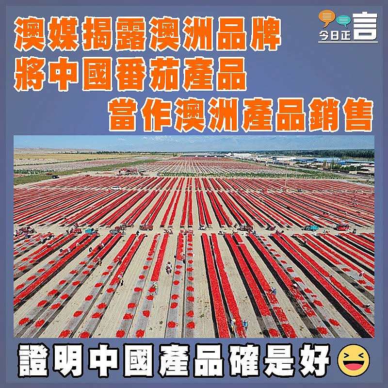 澳媒揭露澳洲品牌將中國番茄產品當作澳洲產品銷售
