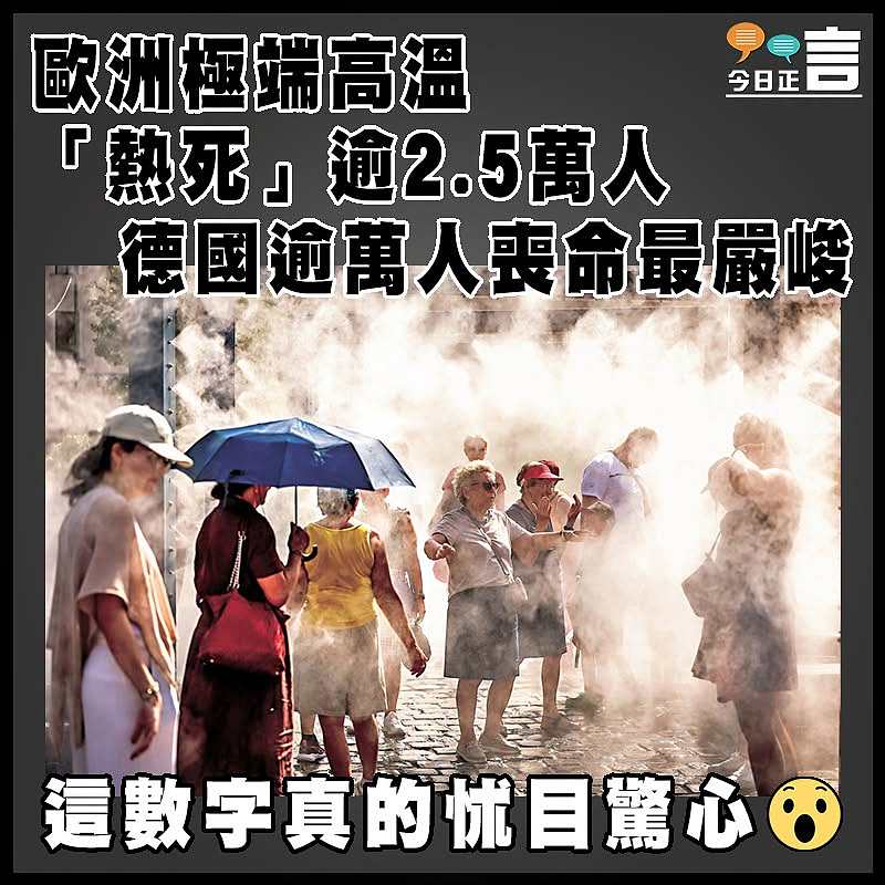 歐洲極端高溫「熱死」逾2.5萬人   德國逾萬人喪命最嚴峻