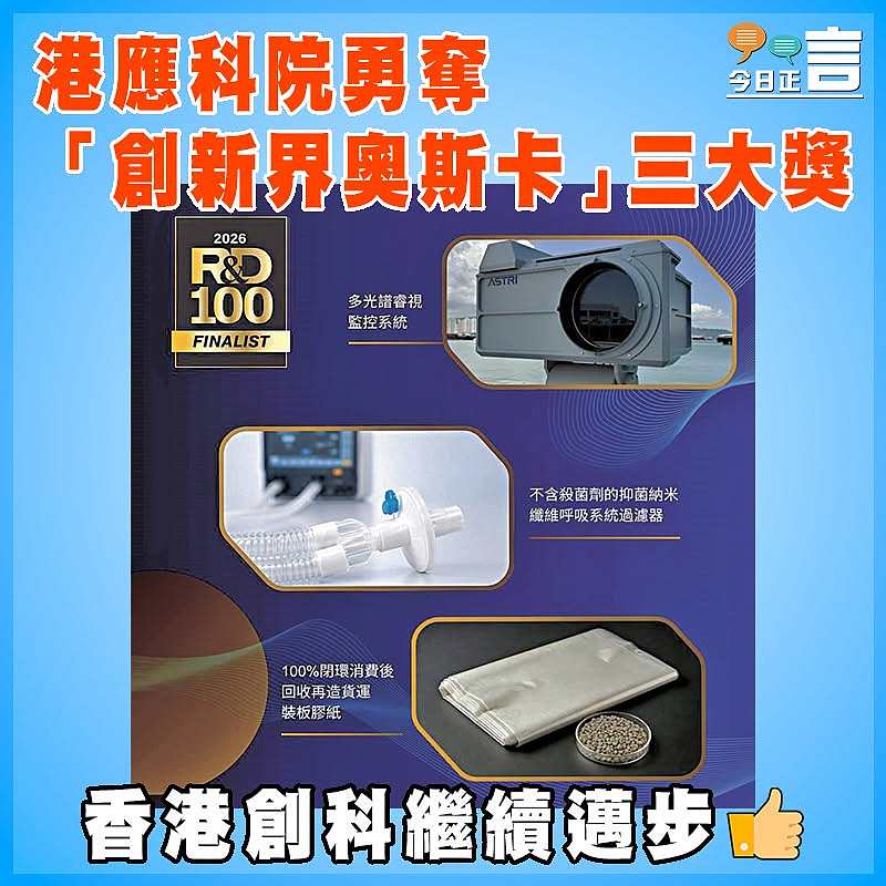 港應科院勇奪「創新界奧斯卡」三大獎