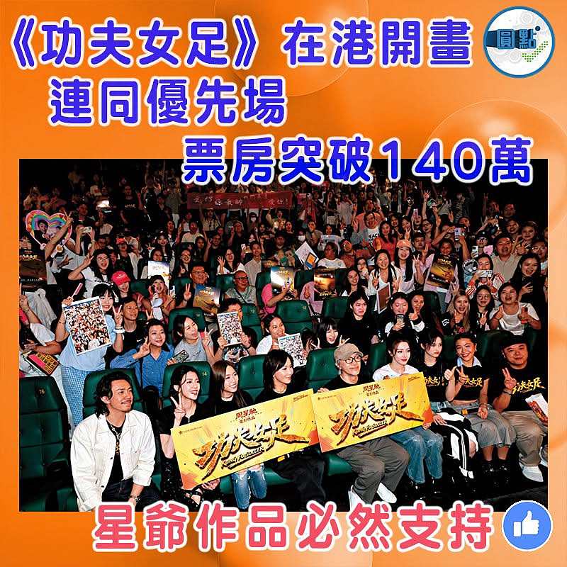 《功夫女足》在港開畫連同優先場  票房突破140萬