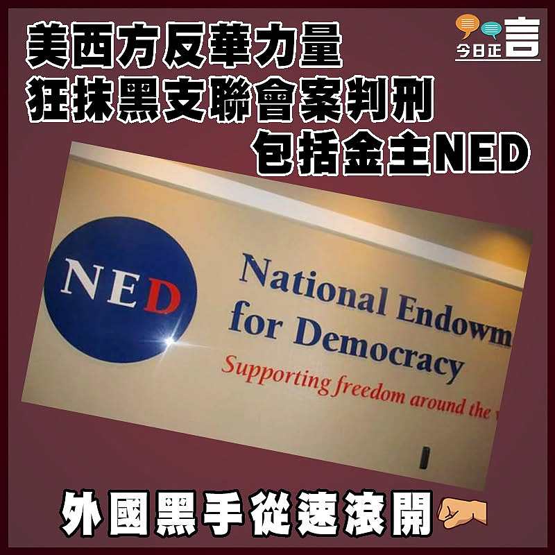 美西方反華力量狂抹黑支聯會案判刑 包括金主NED