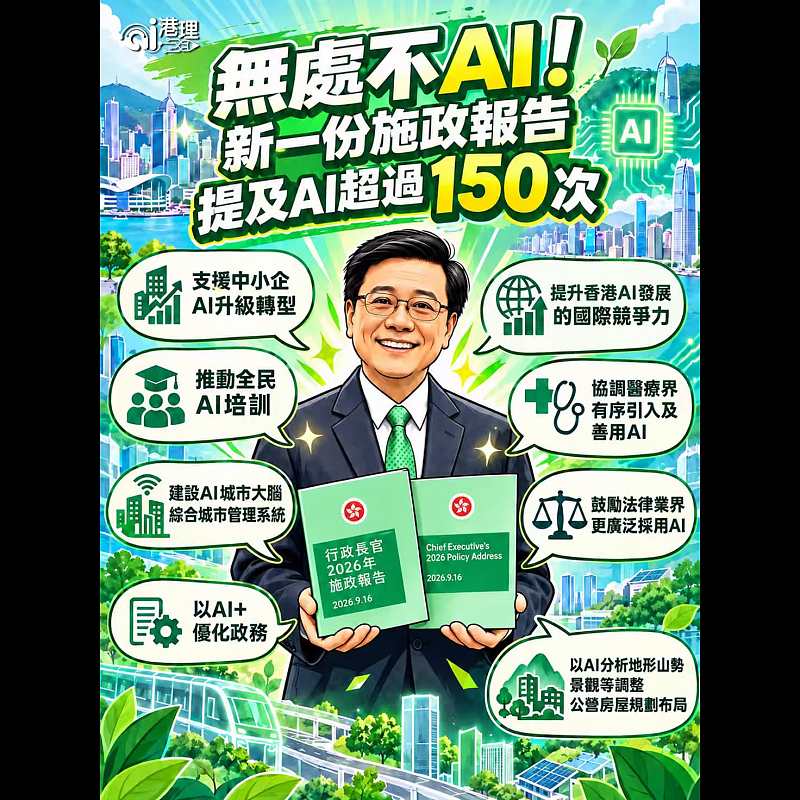 【AI漫畫】無處不AI！新一份施政報告提及AI超過150次