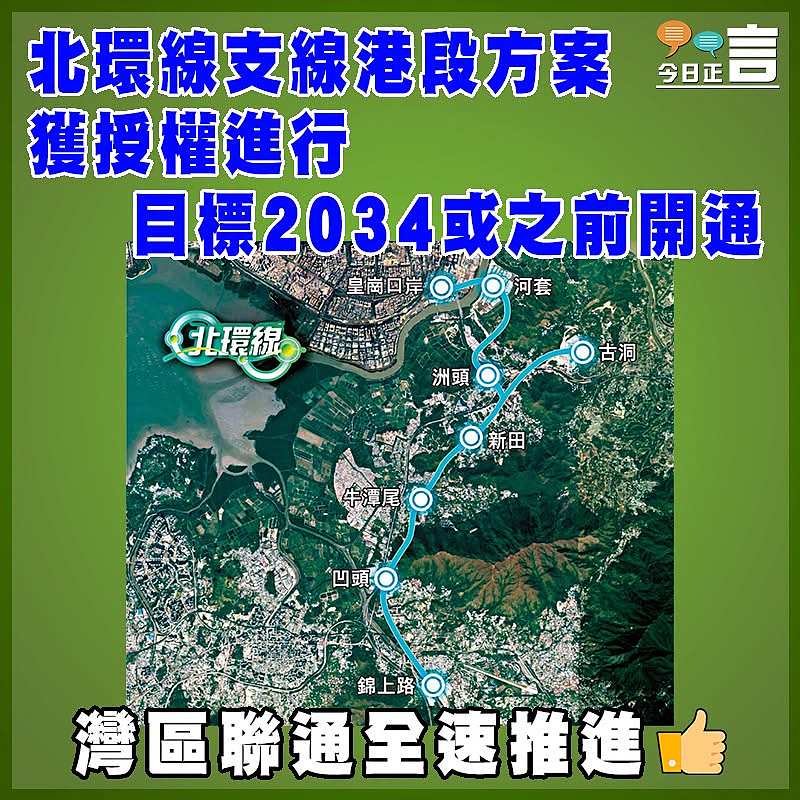 北環線支線港段方案獲授權進行 目標2034或之前開通